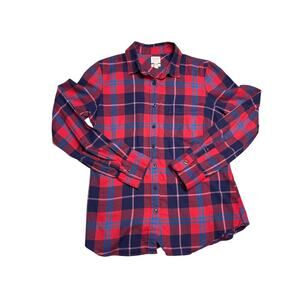 J.Crew Perfect Fit Plaid Button Front Shirt SZ SM